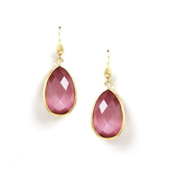 Rivka Friedman Jewelry - Bezel Set Teardrop Crystal Hook Dangle Earrings